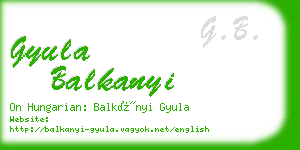 gyula balkanyi business card